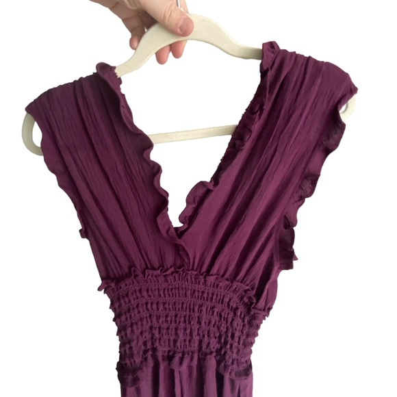 Max Studio pantsuit, size xsmall, 100% polyester, smocked waist, burgundy (NWT) - Picture 7 of 13